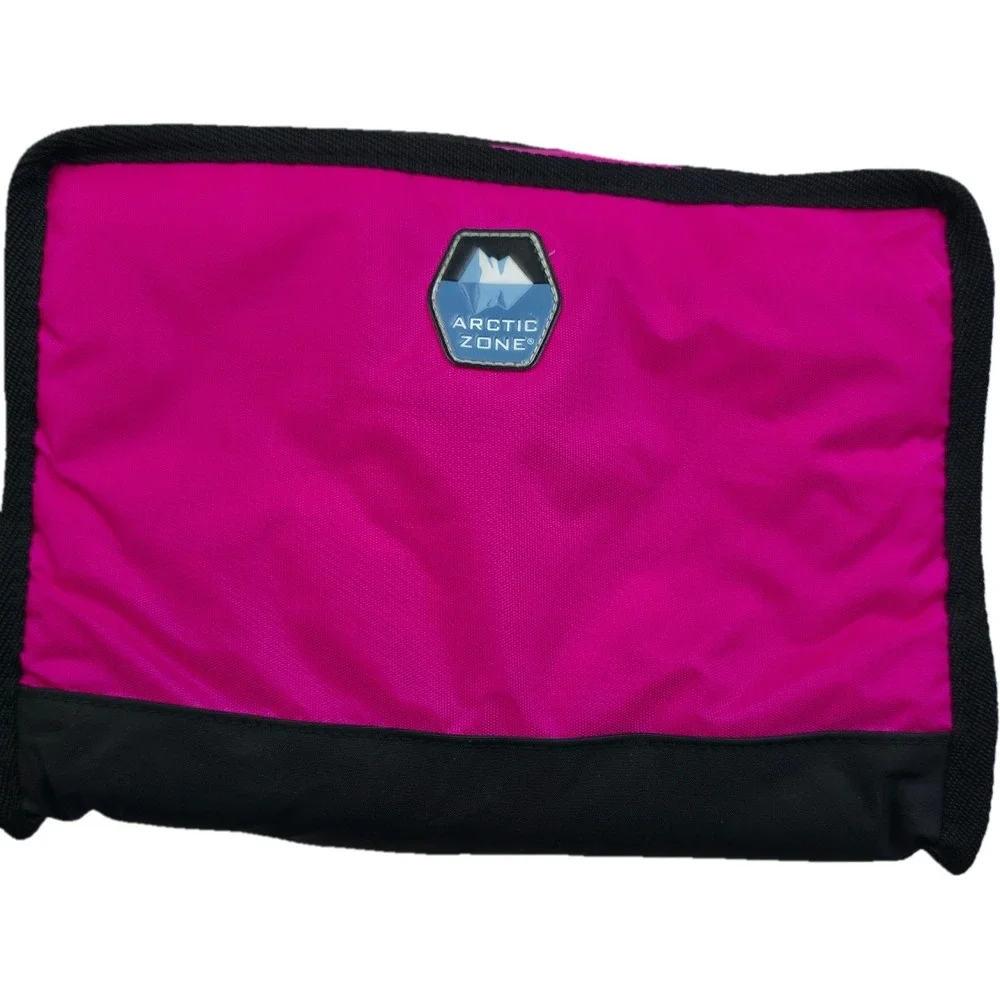 Arctic Zone Insulated Lunch Bag Pink Black Shoulder Strap New 10x 7.5 x 3